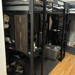 Twin Size Loft Beds With Attached Desk 