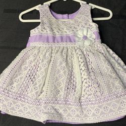 Jona Michelle infant Girl 6 Month white eyelet lace and purple lavender Dress - perfect for Easter