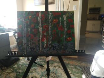 Autumn Birch Tree Forrest Painting