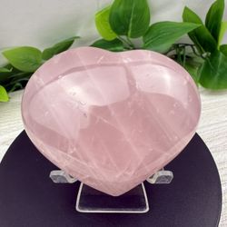 Large Crystal Rose Quartz Heart