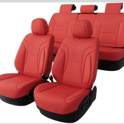 Dark red Car Seat Covers Full Set - Breathable Faux Leather Brand new - down from $185-240