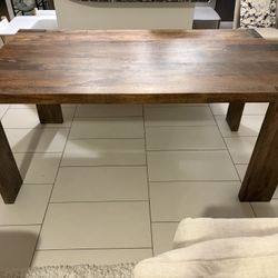 CB2 Blox 63" Rectangular Brown Wood Dining Table