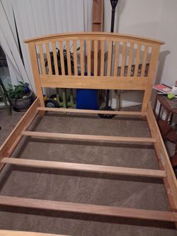 Queen size wooden bed frame