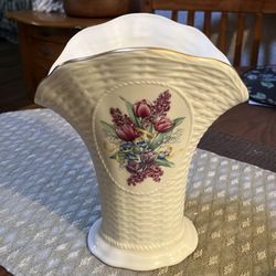 Lenox vase gold trim 8” floral