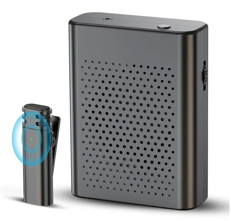 Voice Amplifier with Wireless Lavalier Microphone,Portable Rechargeable Wireless Microphone and Speaker with Waistband,Wireless Voice Amplifier