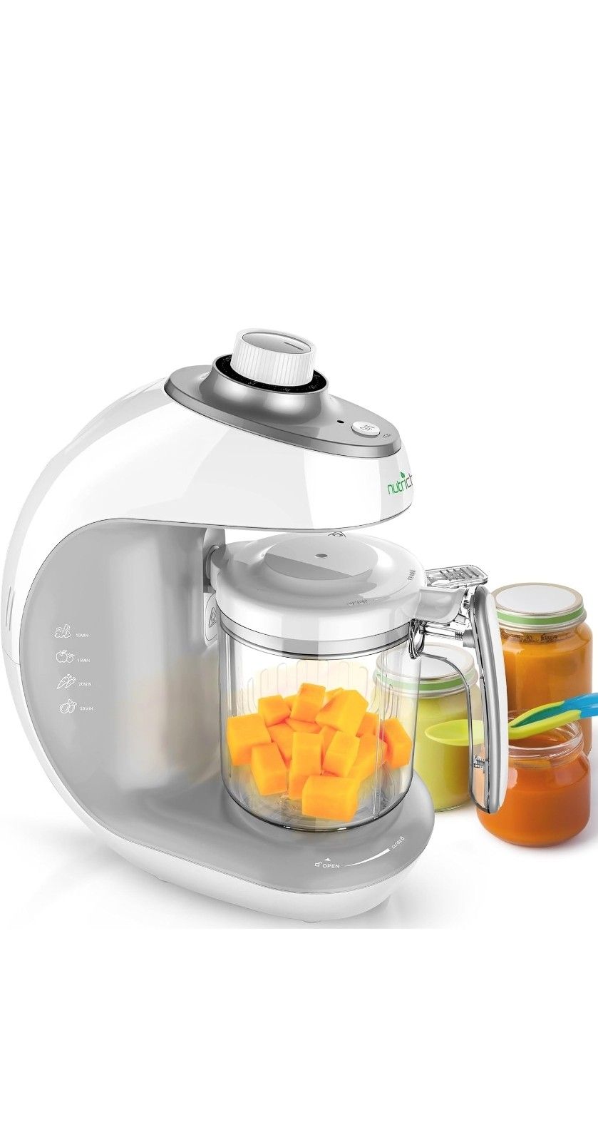 NutriChef Baby Food Maker | 2-in-1 Steam Cooker & Puree Blender | Adjustable Steam Timer | Blend Organic Food for Babies, Infants & Toddlers | Include