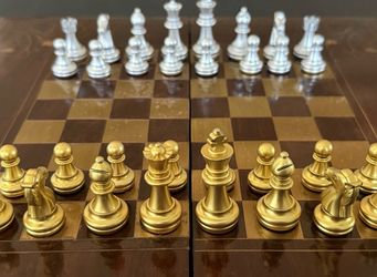 Antique 1(contact info removed)’s “Victorian Style” Chess Board “Rosewood & Brass Inlays” RARE