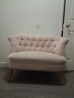 Kids pink satin couch