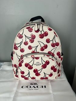 Coach Court Backpack With Cherry print