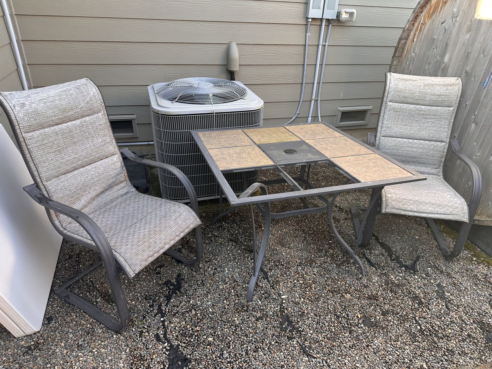 Outdoor Metal Table And 2 Chairs