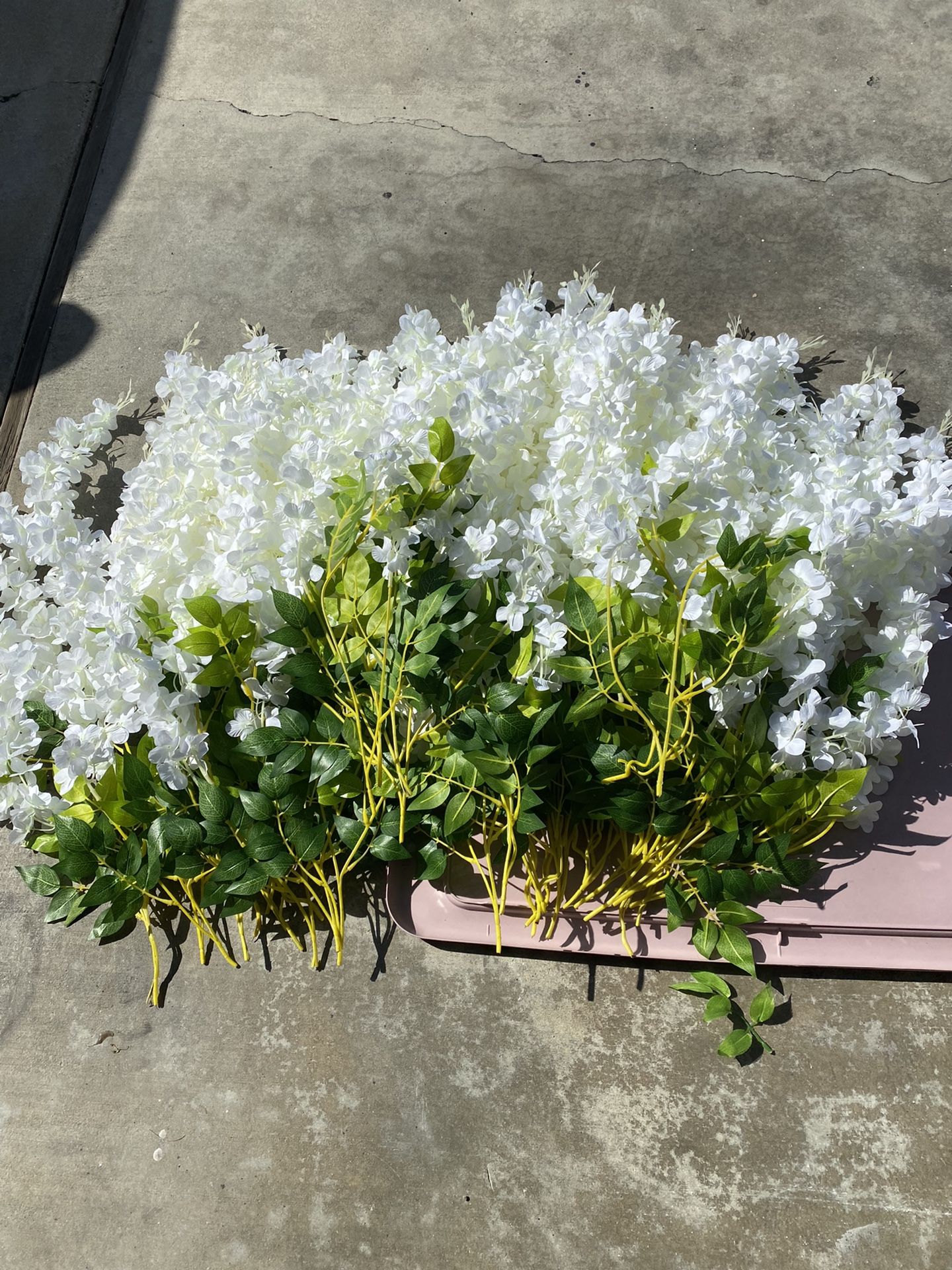 35 Full White Hanging Flowers 3.6ft Artificial Wisteria  $40