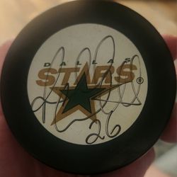 Dallas Stars Hockey Puck  With Autograph