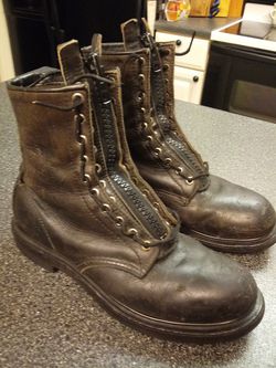 RED WING SIZE 9 ZIPPERS IN GREAT SHAPE 1st RESPONDERS BOOTS