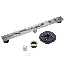 32 in. Stainless Steel Linear Shower Drain with Removable Cover Grate