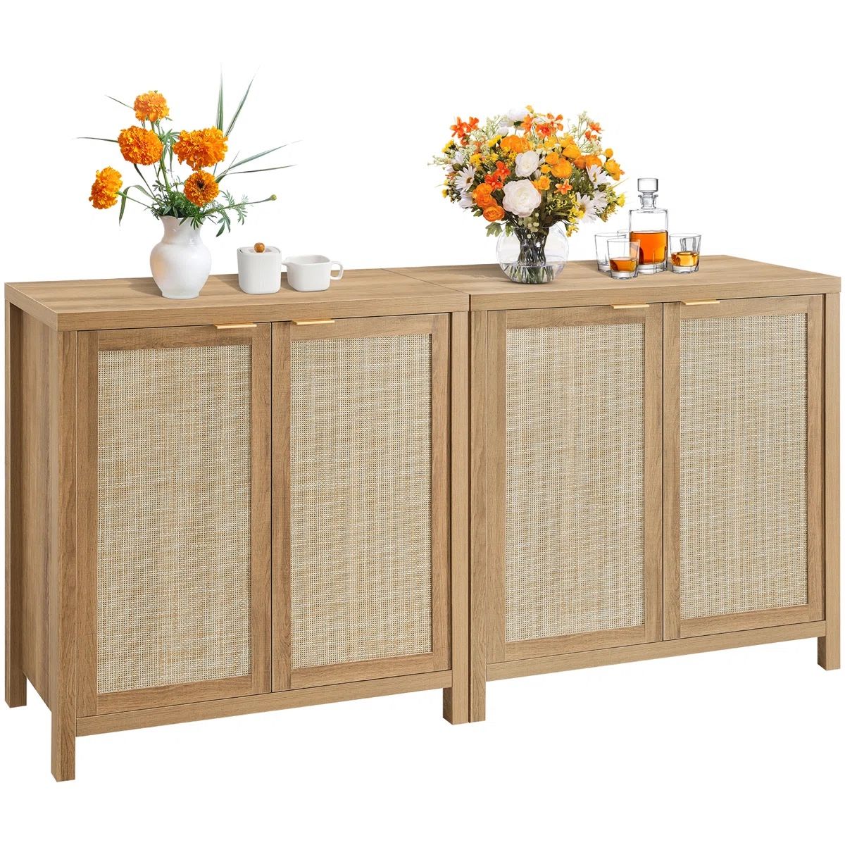 TWO Wooden Buffet / TV Console Cabinet