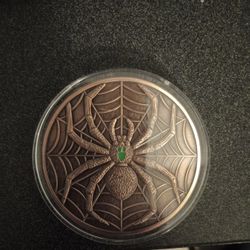 Spider Glow in the Dark 5 oz Copper Round .999 Avdp New in Capsule Mintage 5,000
