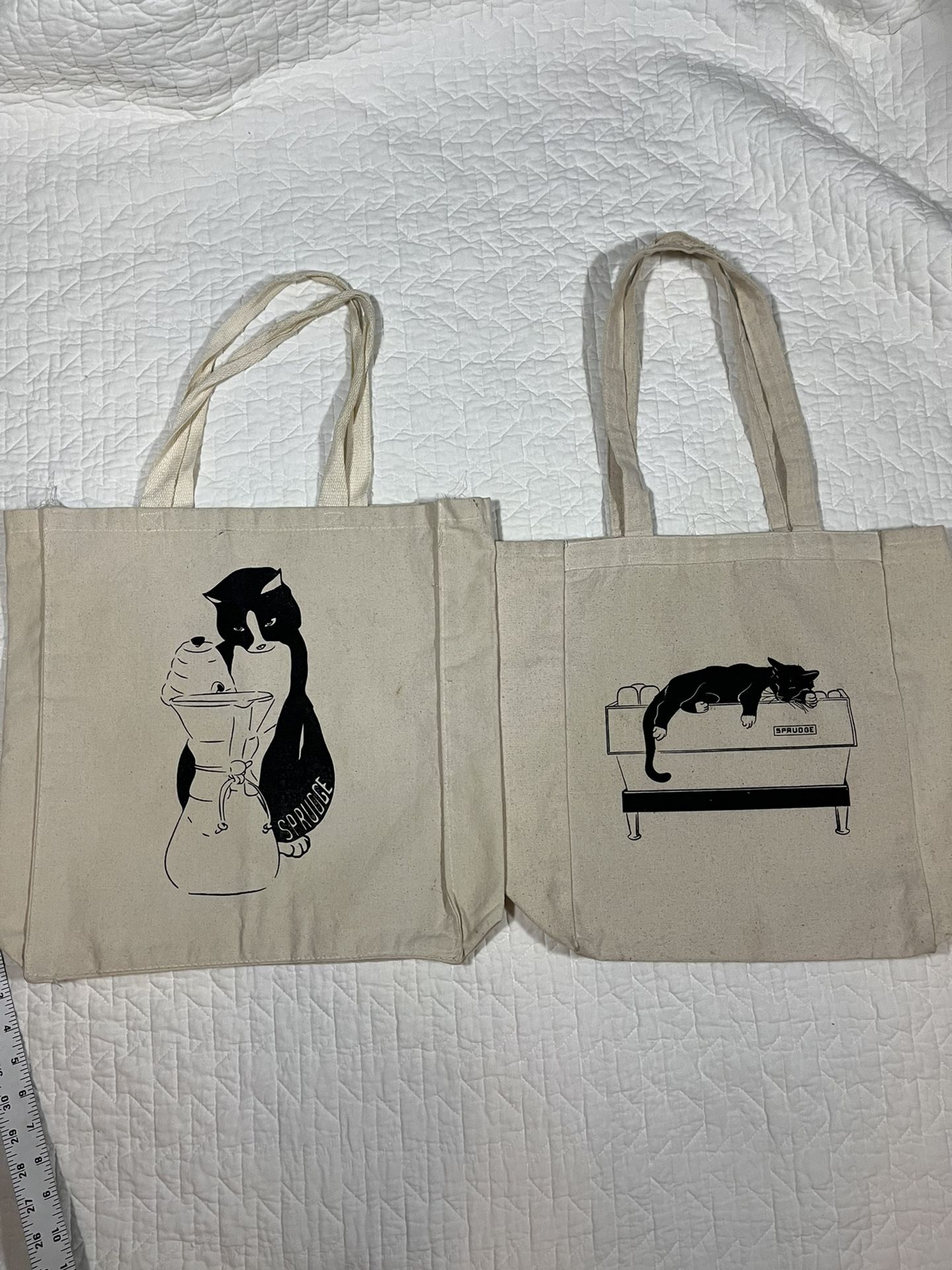 Sprudge Coffee Linen Cat Tote Bags