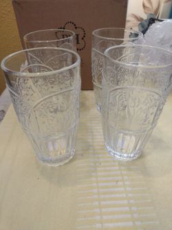 Princess House juego de 4  Vasos Wildflower