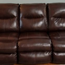 Two Premium Leather Reclining  Sofas For Sale