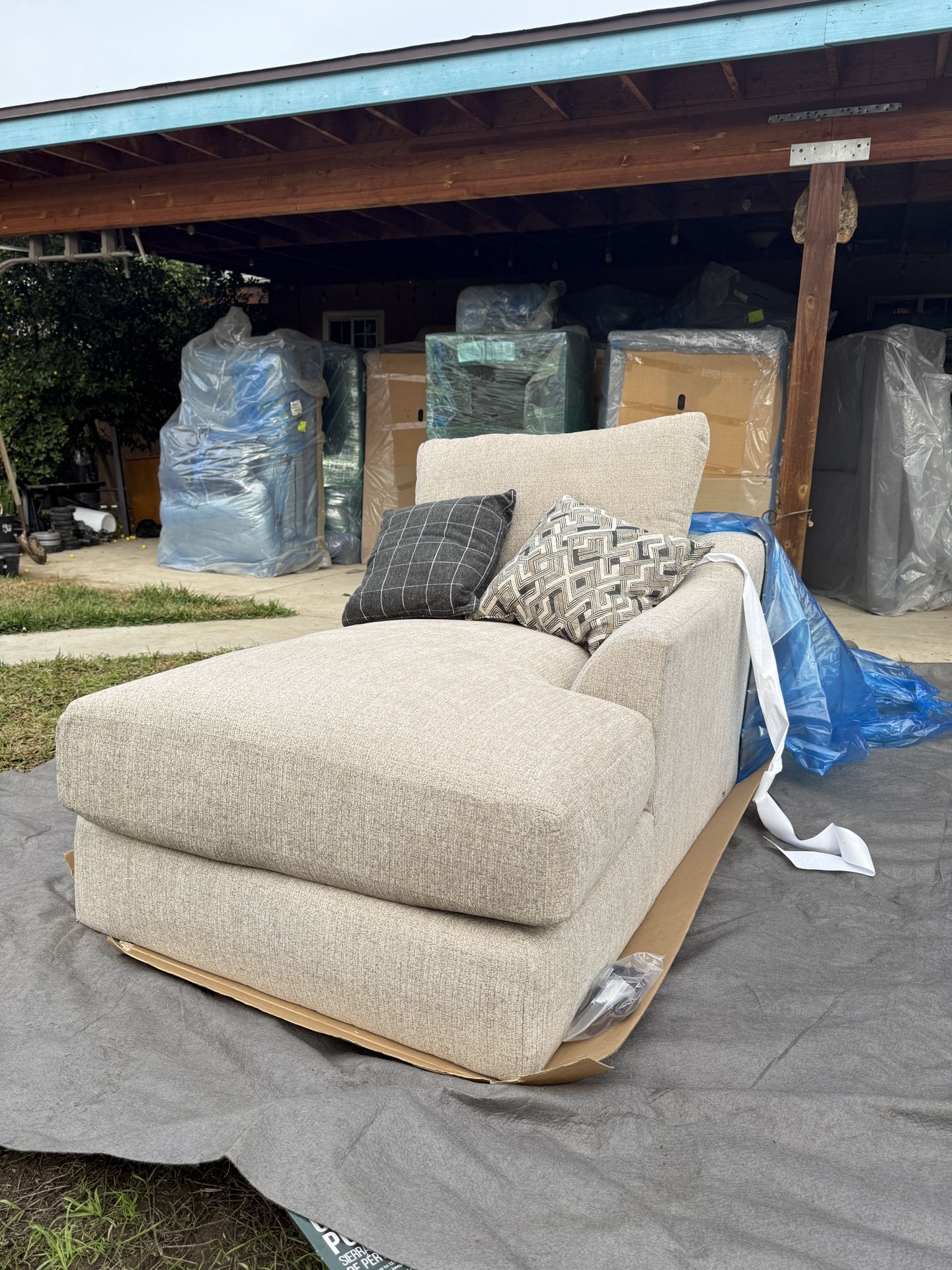 Lane Home Beige Chaise Sofa Bed