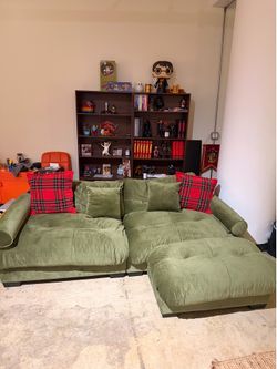 Green Couch with chaise