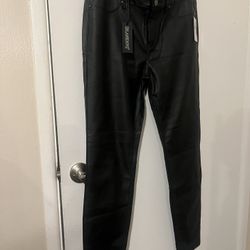 Faux Black Leather Pants New