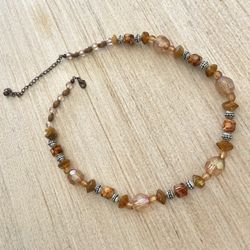 Orange Beaded Necklace 