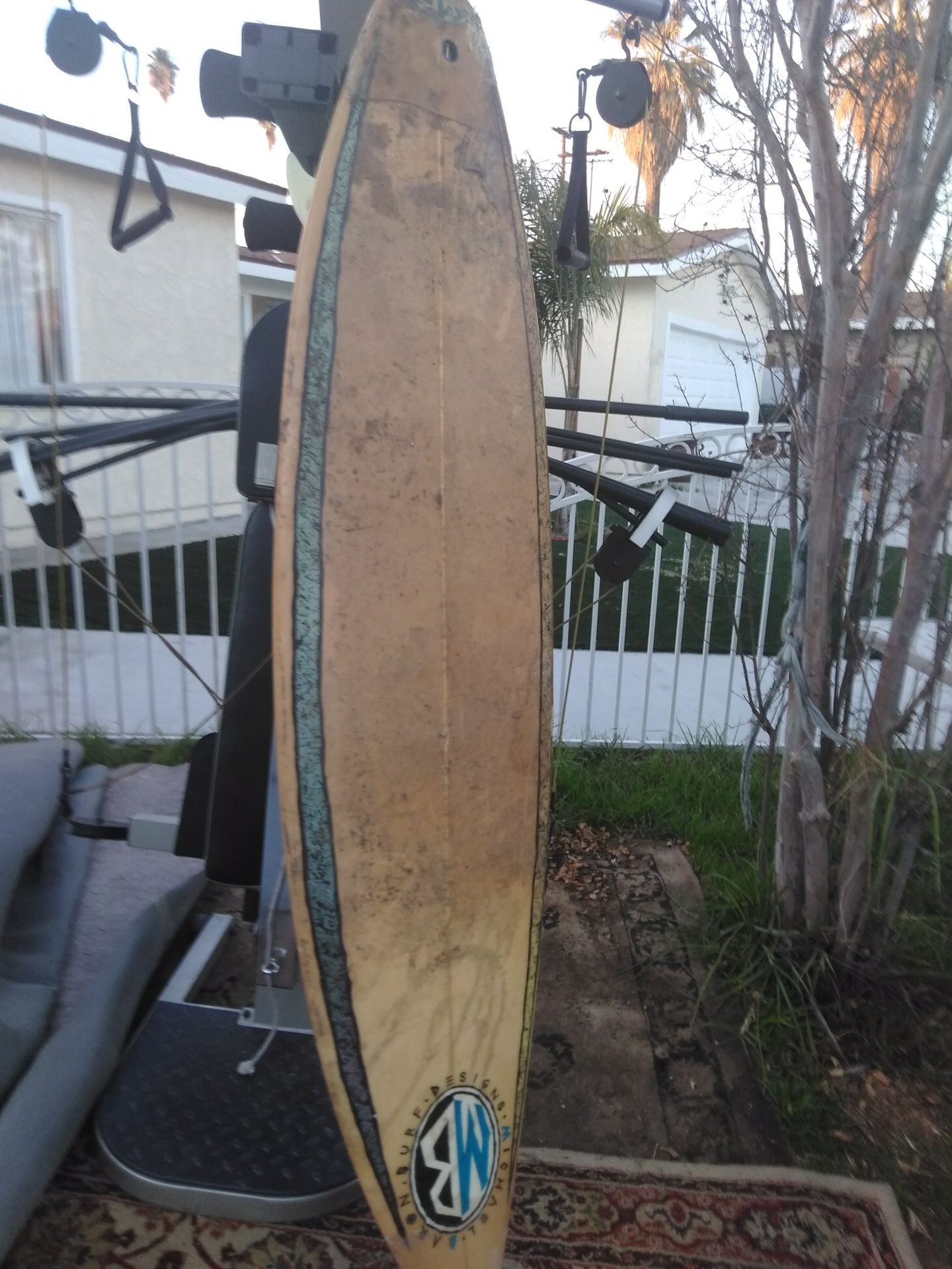 Michael baron vintage surfboard size 7 ft