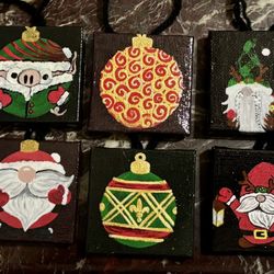 Holiday Themed- Hand Painted Mini Canvases