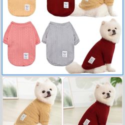 3 Pack Dog Or Cat Sweater Size Small New Pink and Yellow And Gray