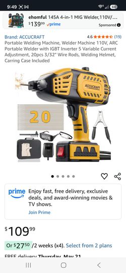 Portable welding machine, and accessories, brand new in box