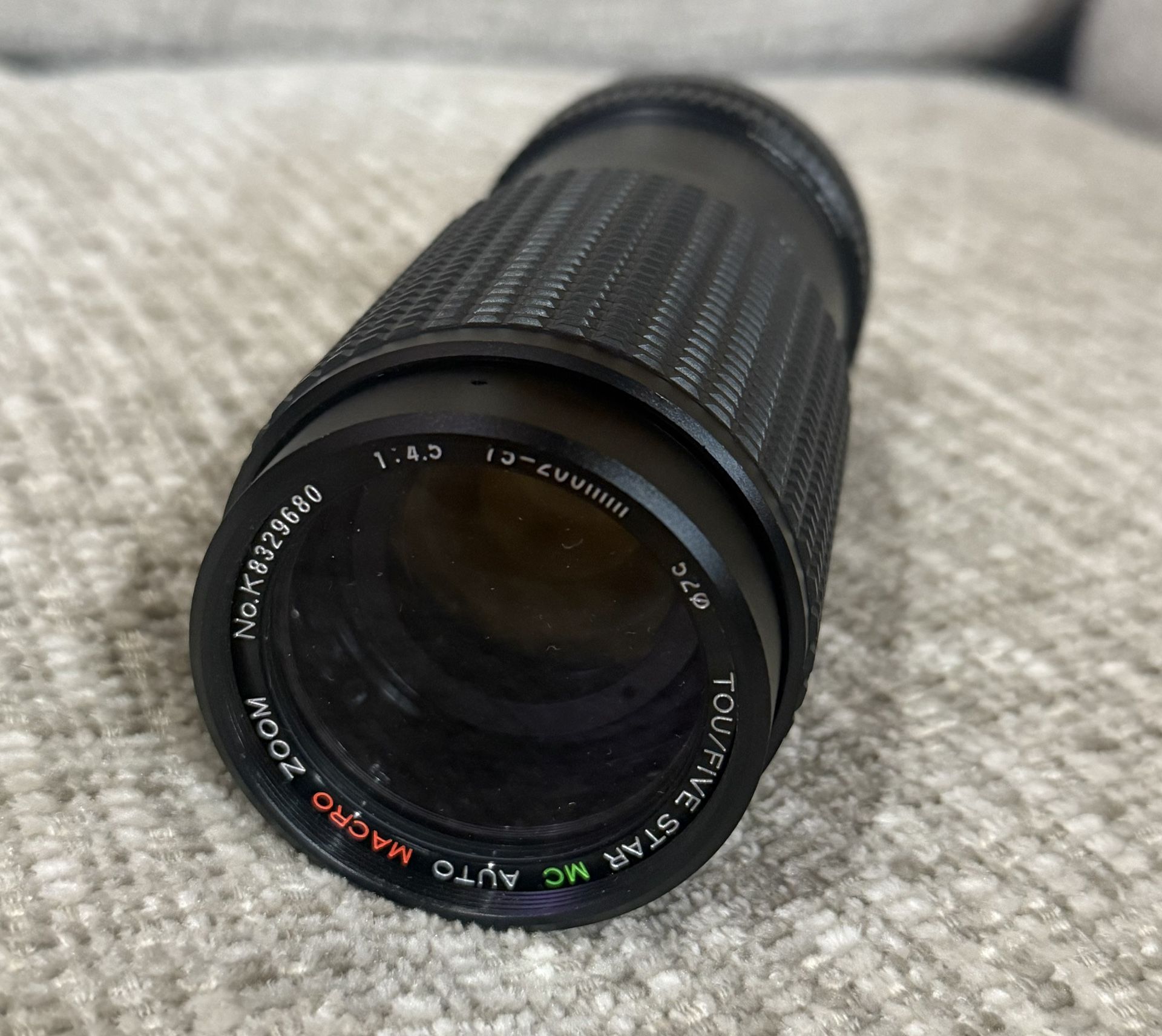 Tou Five Star Macro Zoom Camera Lens 75-200mm f1:4.5 Canon FD Mount