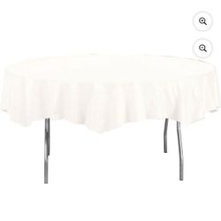 White Octy Round Tablecloth, Round Table Cover, 82" I have 12 of them