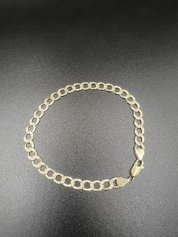 14k Diamond Cut Curb Link Bracelet