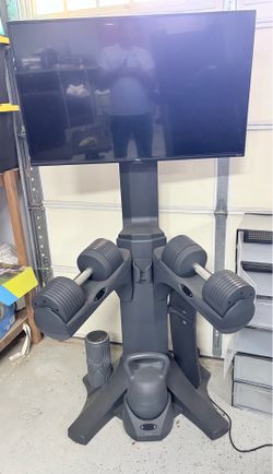 TCL TV Adjustable Dumbbells Kettlebell Home Gym Setup
