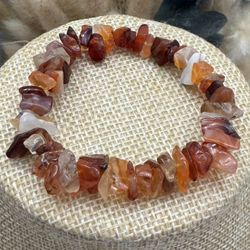 Carnelian Crystal Agate Bracelet Stretch 6 1/4” Expandable