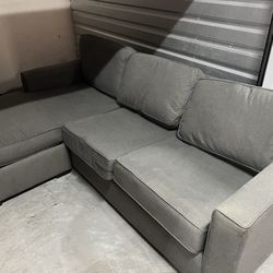 Blue/Grey Sofa With Pullout Queen Size Bed