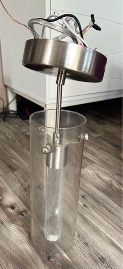 2 Modern LED Bubble Glass Pendant Light – Chrome / Clear Glass