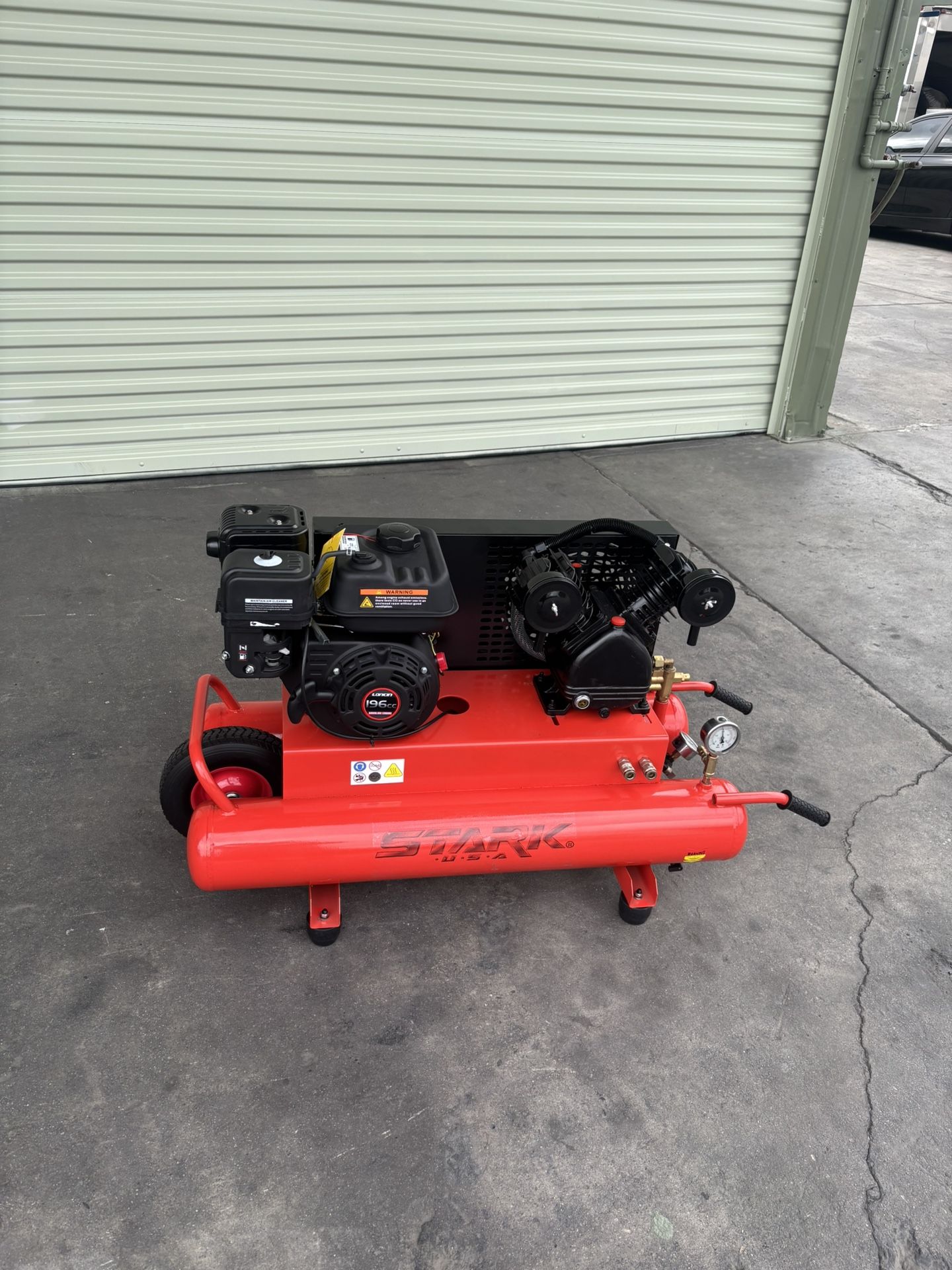 Stark USA 65152 Dual Tank Air Compressor Cart, 6.5 hp, 10 gallons, 115 psi