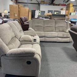 Draycoll Pewter Reclining Living Room Set /couch /Sofa and Loveseat 