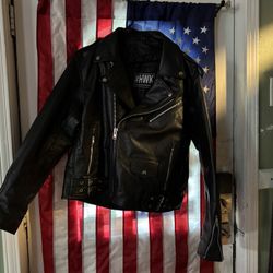 Black Leather Jacket. Large 