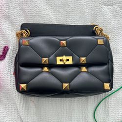 Valentino Black Roman Stud 💯 Authentic w dust bag and papers