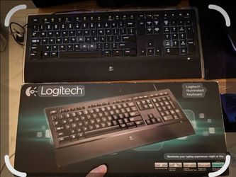 New in box Logitech K740 Illuminated Keyboard, Black USB. Ultra thin 9.3mm