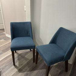 2- Blue Side Chairs!! MUST GO! 