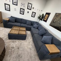 5pc Fabric Sectional Sofa-Nycolle-zero down Payment 