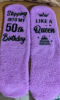 50th birthday fun fuzzy socks
