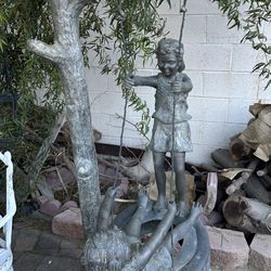 Large Kids Swing Bronze Statue