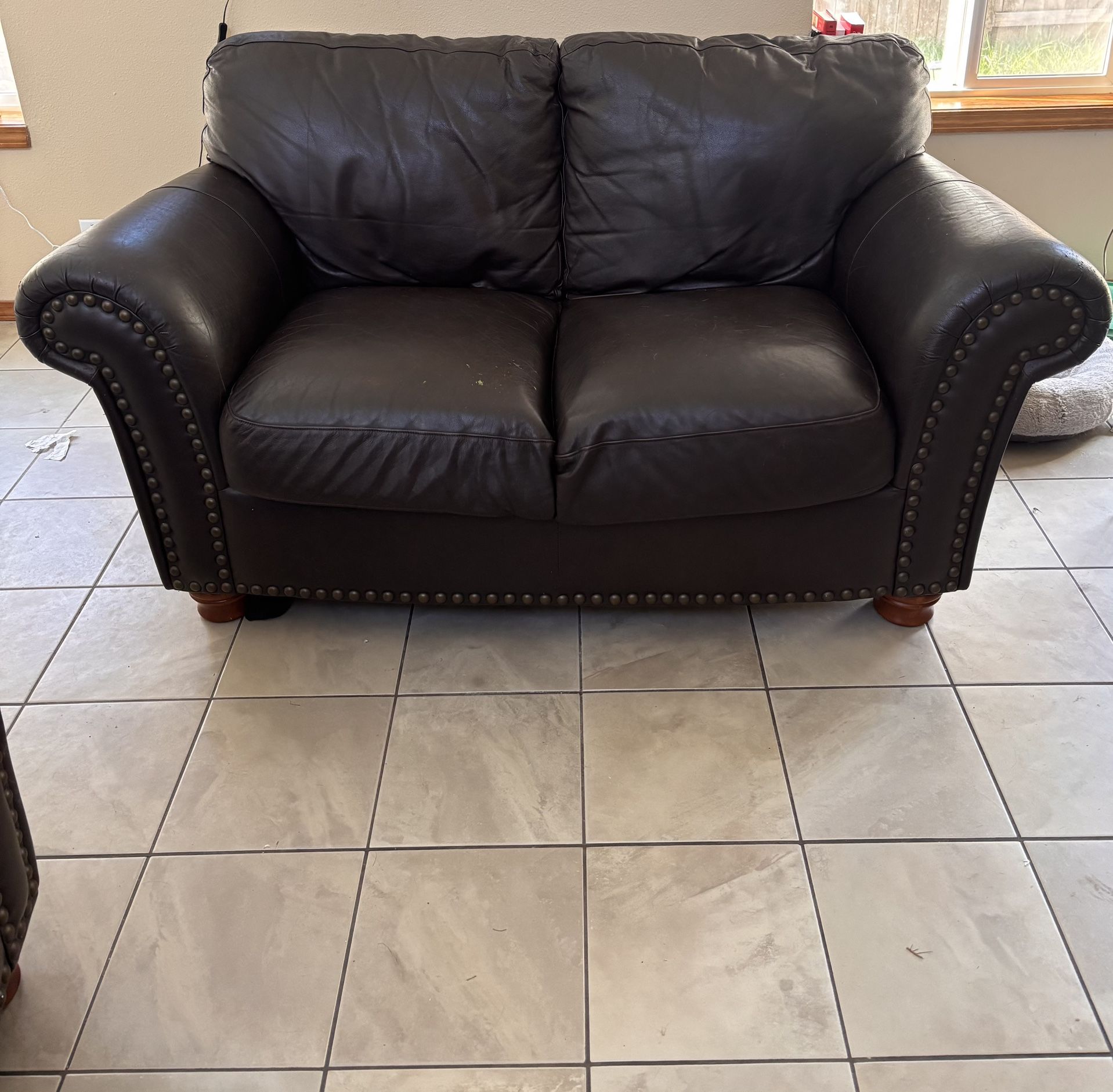 Brown Leather Love Seats