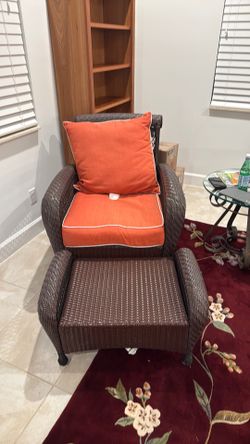Wicker Chair & Ottoman
