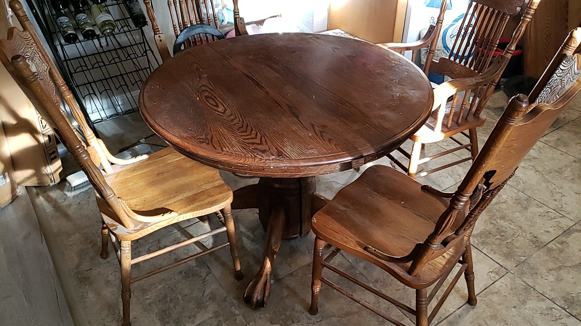 Kitchen table with chairs and extension